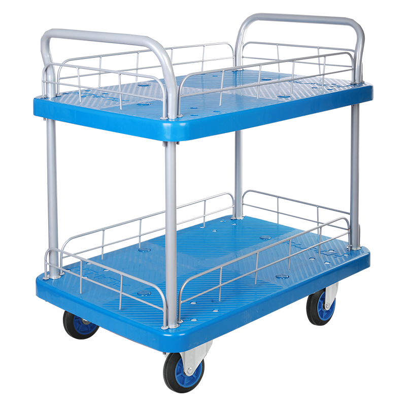 Double-Layer Plastic Hand Trolley