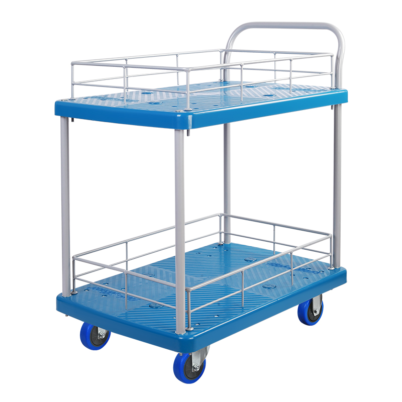 Double-Layer Plastic Hand Trolley